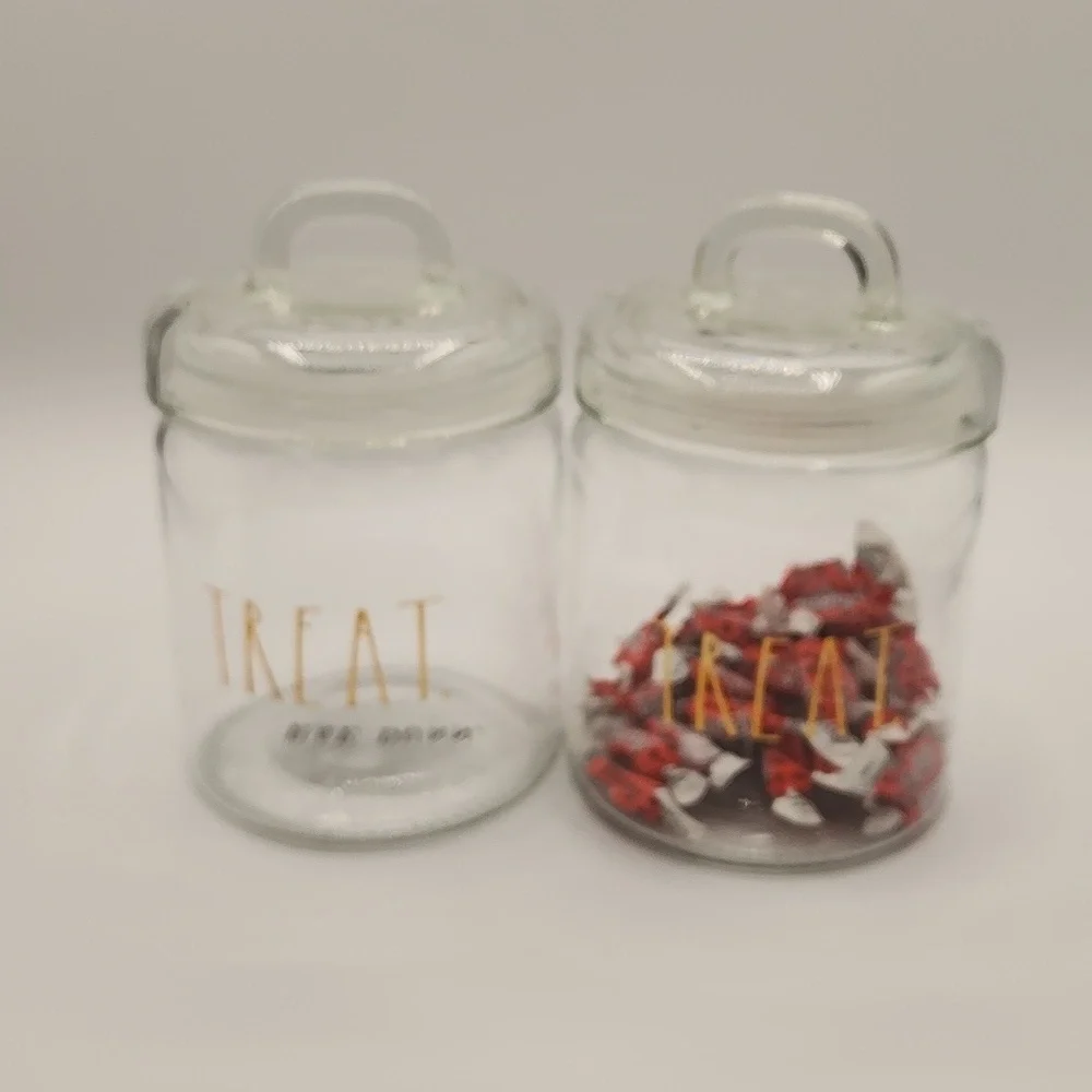 RAE DUN Glass Treat Jar Set with Gold Accents